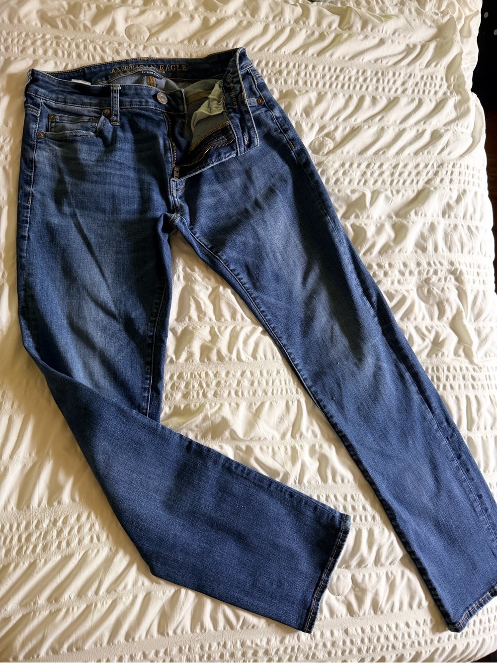 American Eagle Outfitters Men's Slim Straight Jeans - Indigo Blue